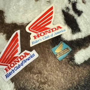 Honda sticker, patch, pin, a guy on bike pin